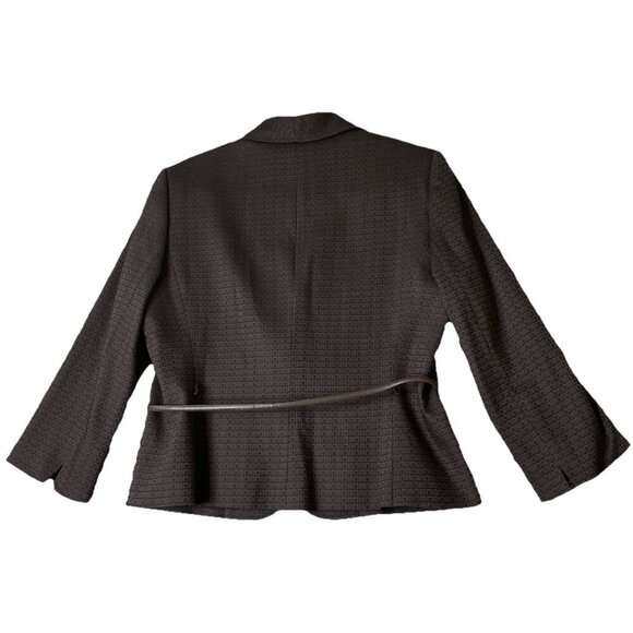Tahari‎ Arthur S. Levine Dark Brown 3 Button Blazer Jacket Size 12 Career Office - Picture 2 of 9